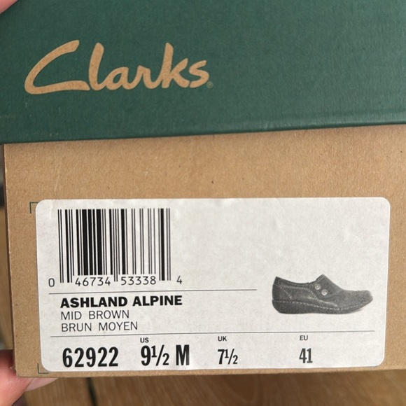 Clarks Dark Brown Leather Clogs with Button Detail - Picture 11 of 11